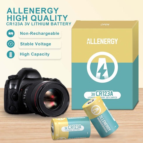 CR123A 3V Lithium Battery CR17345 6 Pack High Capacity, 10 Years Shelf Life