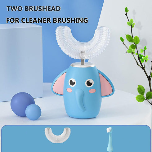 SNOWROSE 8 IPX7 2-12 Pcs Soft Bristles Kids Toothbrushes and Kids Electric Toothbrush U-Shaped Ultrasonic Waterproof