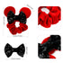 JOYFISCO 3 Pack Mouse Ears Scrunchies, Velvet Hair Scrunchies with Sequin Bows for Women Girls Hair Accessories