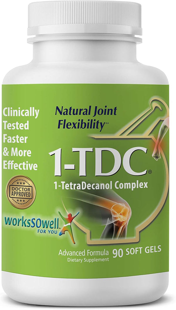 1Tdc Joint & Muscle Health, 90 Soft Gels for Complete Body Relief, Enhanced with 1Tetradecanol Complex for Joint