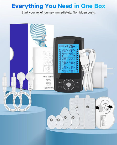 homchy 24 6 TENS Unit Muscle Stimulator, Modes Dual Channel TENS EMS Machine for Muscle Tension and Back Relief