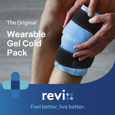 REVIX Ice Pack for Knee Pain Relief - Reusable Gel Ice Wrap for Leg Injuries, Cold Compress Therapy for Arthritis
