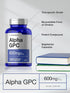 Horbaeach Alpha GPC 600mg, 120 Capsules, Vegetarian, Non-GMO & Gluten Free Choline Supplement
