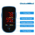 CHOICEMMED Finger Pulse Oximeter - Blue Blood Oxygen Monitor with Batteries, Portable O2 Saturation Sensor