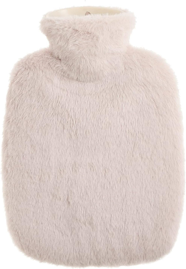 iiniim 2L Hot Water Bottle Bag with Faux Fur Plush Cover Hand Warmer