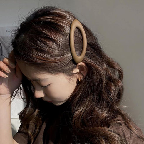 Large Hair Barrettes for Women, Matte Ellipse for Thin Hair, French Barrette Cute Styling Clips Non Slip Vintage