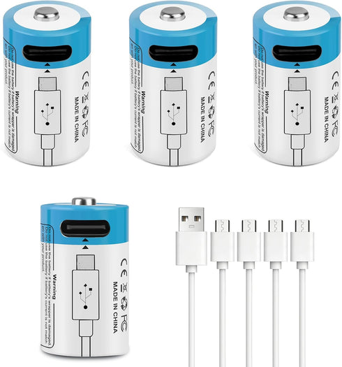 heixxow Rechargeable CR2 Batteries 4 Pack, 3.7V 370mAh USB Lithium Batteries, CR15H270 15270