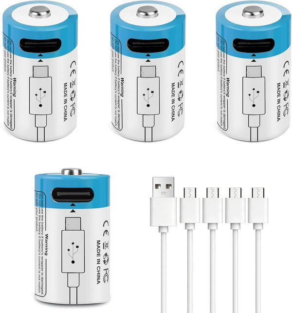 heixxow Rechargeable CR2 Batteries 4 Pack, 3.7V 370mAh USB Lithium Batteries, CR15H270 15270