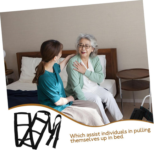 Ipetboom Assisted Belt for Bed Sit up Assist Device Hand Grips Bed Support Easy to Use Strap Lift Aid for Elderly