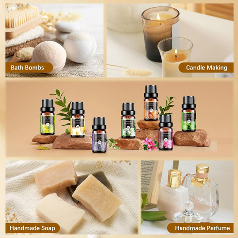Set, 20 10ML Natural Essential Oils Gift x Essential Oil for Diffuser, Humidifiers, Skin Care, Massage, Fragrance Oil