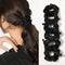 Scrunchies Black Satin Silk Hair Ties, Soft Ponytail Holders for Thick Curl Hair Accessories