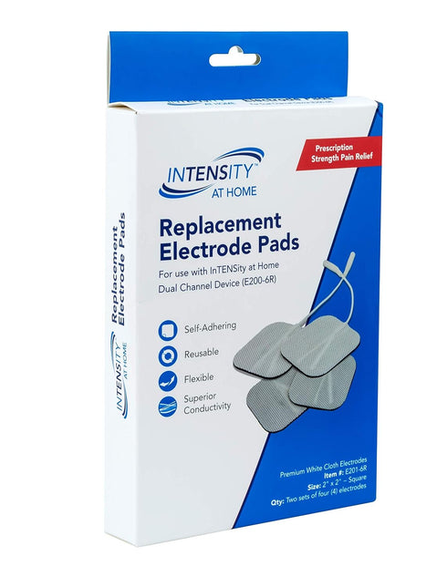 Roscoe Medical TENS Unit Electrode Pads, Premium Replacement Pads, 2" x 2", 8 Count, Reusable