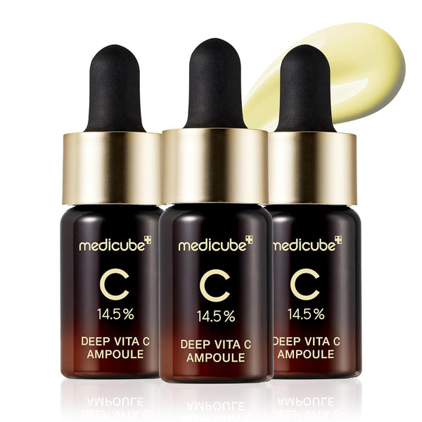 Medicube Deep Vita C Serum 2.0, 14.5% Pure Vitamin C for Hyperpigmentation, Dark Spots, Korean Skincare (10g * 3)