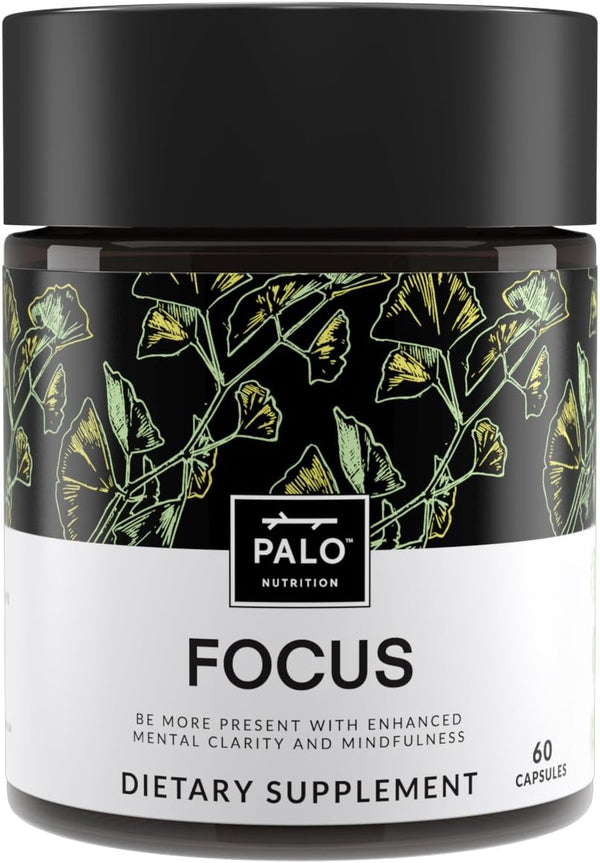 PALO FOCUS Brain Booster Natural Supplement - 60 Capsules for Memory, Focus, Learning, Attention