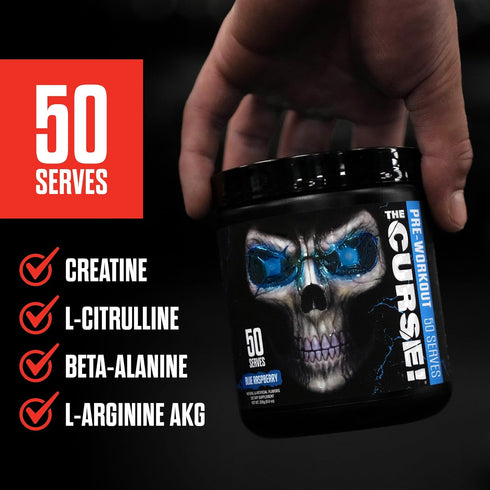 JNX SPORTS The Curse! Pre Workout Powder - 50 Servings, Tropical Storm Flavor - Boost Energy & Focus