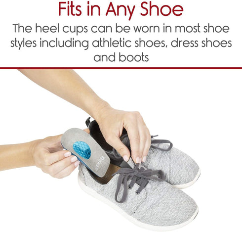 Vive Envelop Gel Heel Cups, Cushion for Women, Men, Plantar Fasciitis Support, Foot Pain Relief