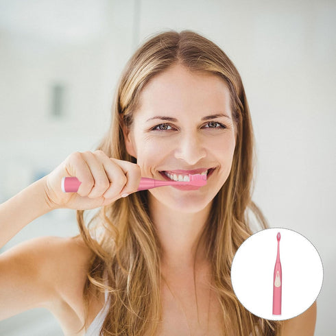 SOLUSTRE Sonic Electric Toothbrush Portable Teeth Cleaning Brush for Adults Rechargeable Pink Personal Care Oral