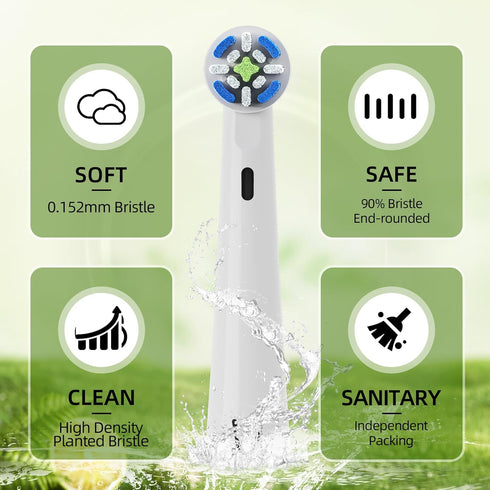 Compatible Replacement Brush Heads for Brusheez Kids Electric Toothbrush, 10 Pack (White, Medium)
