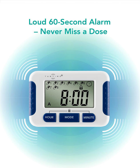 Pill Reminder with 8 Alarms per Day, Medication Tracker, Pill Timer, Essential Gadget for Parkinson's Patients