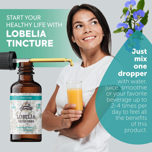 Lobelia Tincture, Organic Lobelia Extract, Lobelia Drops (Lobelia Inflata) Dried herb