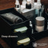 Uncluttered Designs Large Black Vanity Organizer - Countertop Mens Organizer with Drawers for Cologne & Skincare