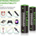 Pack of 8 Kruta Ni-MH AA Rechargeable Batteries 2000mAh for Solar Lights, Pathway Lights