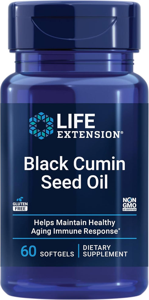 Life Extension Black Cumin Seed Oil, Immune Health Support, 60 Softgels, Gluten Free, Non-GMO