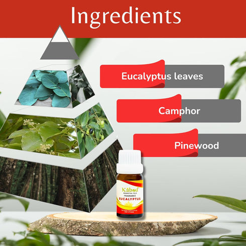 Kabod Eucalyptus Essential Oil, Aromatherapy Blend for Diffusers, Humidifiers, Soap, Candles, 10ML Bottle with Dropper.