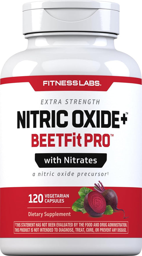 Fitness Labs Nitric Oxide Beet Root Capsules | 120 Count | Nitric Oxide Precursor Vegetarian Non-GMO