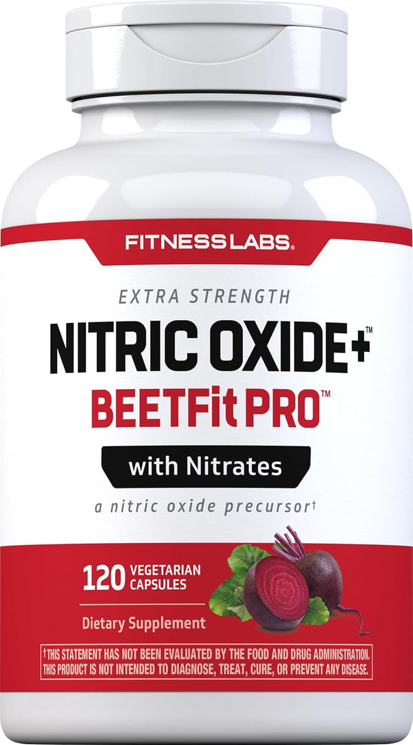 Fitness Labs Nitric Oxide Beet Root Capsules | 120 Count | Nitric Oxide Precursor Vegetarian Non-GMO