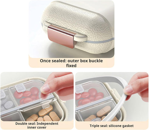 YOXIER Large Capacity Green Travel Pill Box