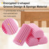 4-Pack Damp Clean Duster Sponge, Sponge Cleaning Brush, Duster for Cleaning Blinds, Glass, Baseboards, Vents, Railings, Mirrors, Window Track Grooves and Faucets Pink Non-Scratch Sponges by Jeymei