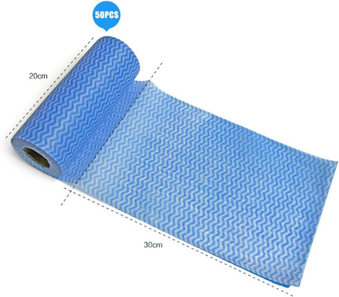 Disposable Cleaning Towel (2 Rolls/100pcs) Paper Towels, Multipurpose Fabric, Non-Woven Kitchen Cloth