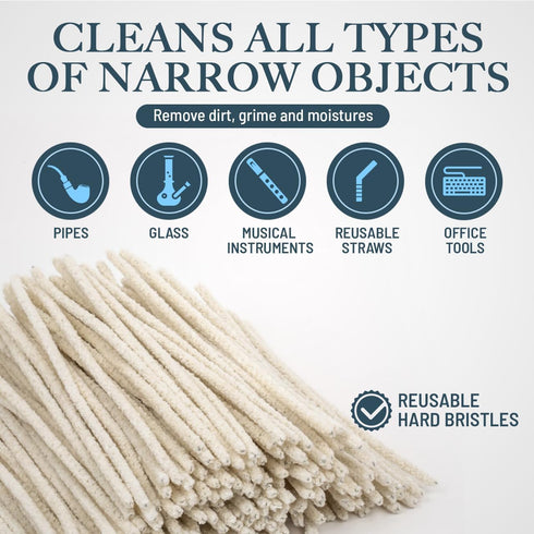 (200) Lova Pipe Cleaners Bulk, Hard Bristle Chenille Stems for Cleaning Glass Pipes, 6 Inches