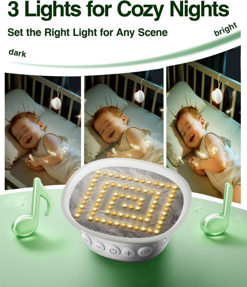 Qobayleo 20 48H 30 3 Portable White Noise Sound Machine for Baby Kids Adults, Natural Soothing Sounds, Battery