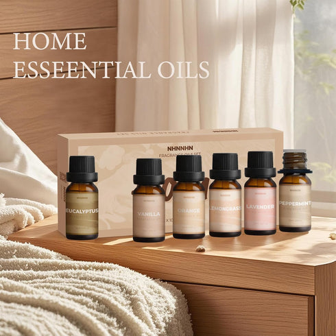 NHNNHN 6 Set, Essential Oils for Diffuser and Home, Top Aromatherapy Oils Gift Pure Aromatherapy Diffuser Oil