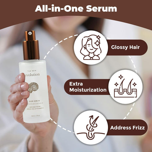 HerStyler Hair Serum - Argan Oil, Vitamin E, Aloe Vera for All Hair Textures, Non-Greasy