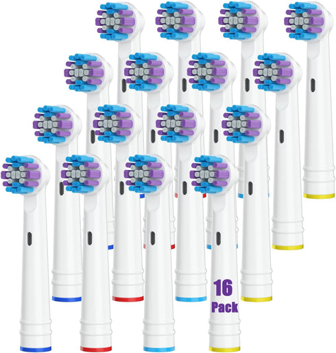 Replacement Heads for Oral B Braun Toothbrush, Pack of 16 Professional Electric Heads for Oral-B 7000/Pro 1000/9600