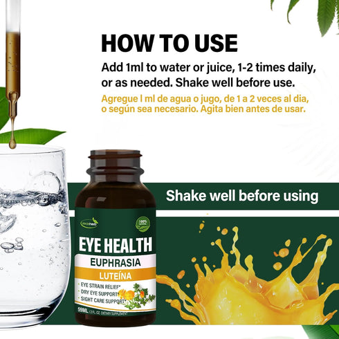 Verdeherb 4oz-Original Herbal Liquid Drops, Natural Eyebright Herb Extract Support Eye Strain Relief, Dry Eye & Sight