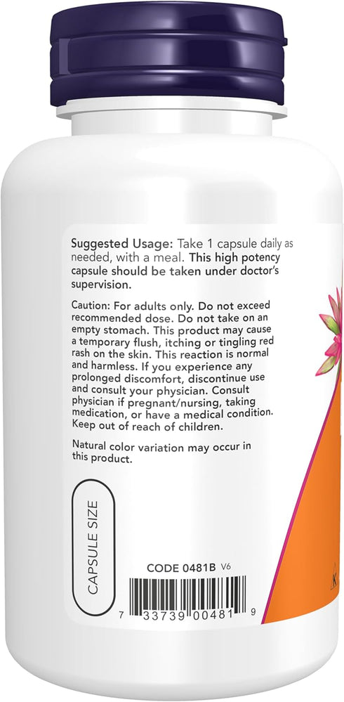 NOW Supplements Niacin (Vitamin B-3) 500 mg, Essential B-Group Vitamin, 100 Capsules
