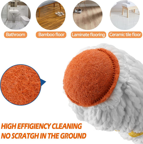Self-Wringing Twist Mop for Floor Cleaning, Long Handled Microfiber Mop with Top Scouring Pad, 57-inch