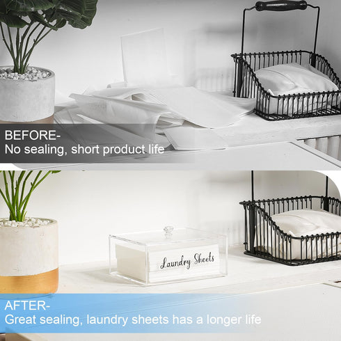 VOTLEVT Acrylic Laundry Detergent Sheets Holder | Container with Lid, Laundry Room Organizer