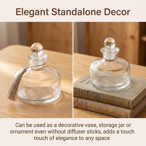 TUPANDY 200ml/6.6oz Refillable Glass Aromatherapy Diffuser Bottle, Clear