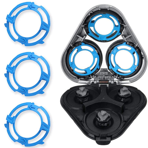 Shaver Head Blades Holder Plate for Series 5000 SH50, Razor Retaining Lock-Ring Blue Blade Retaining Rings, 3PCS