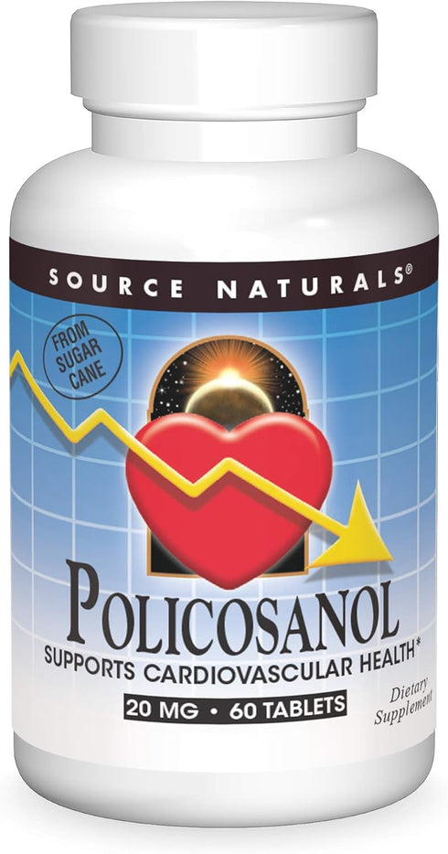 Source Naturals Policosanol, Support for Cardiovascular Health, 20 mg - 60 Tablets