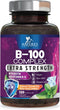 B Complex Vitamins with Folate, 120 Vegan Capsules, Energy, Brain & Immune Support for Women & Men