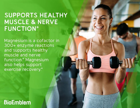 BioEmblem Triple Magnesium Complex - 300mg of Magnesium Glycinate, Malate, & Citrate for Muscles, Nerves, & Energy -