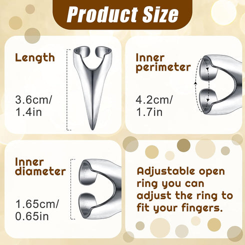 Hicarer 20 Pcs Adjustable Hair Parting Tool, Metal Hair Sectioning Ring for Braiding, Halloween Cosplay, Silver