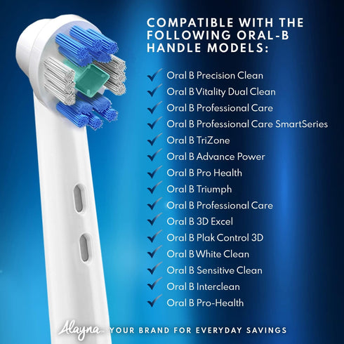 Professional White Replacement Brush Heads, Compatible with Oral-B Braun Electric Toothbrush, 12 Pro Style