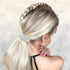 YISSION 4Pcs Sparkly Rhinestone Hair Ties, Fancy Crystal Ponytail Holders for Thin Thick Hair, Silver Accessories